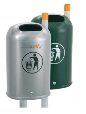 Kunststoff-Abfallbehälter Siegen 50 l an Pfosten 